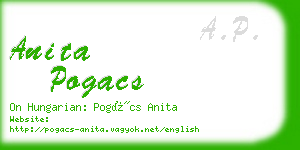 anita pogacs business card